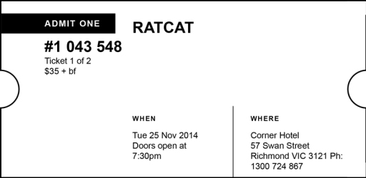 Ratcat ticket stub